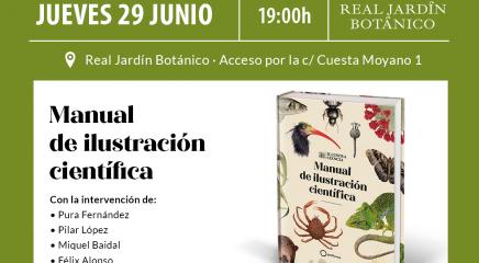 Cartel de la Presentación del 'Manual de ilustración científica' en el RJB-CSIC
