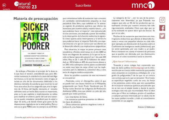 Materia de preocupación. Sicker Fatter Poorer