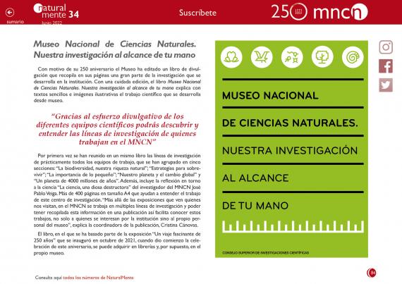 Museo Nacional de Ciencias Naturales. Nuestra investigación al alcance de tu mano