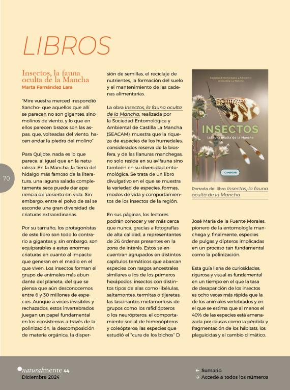 Libros. Insectos, la fauna oculta de la Mancha